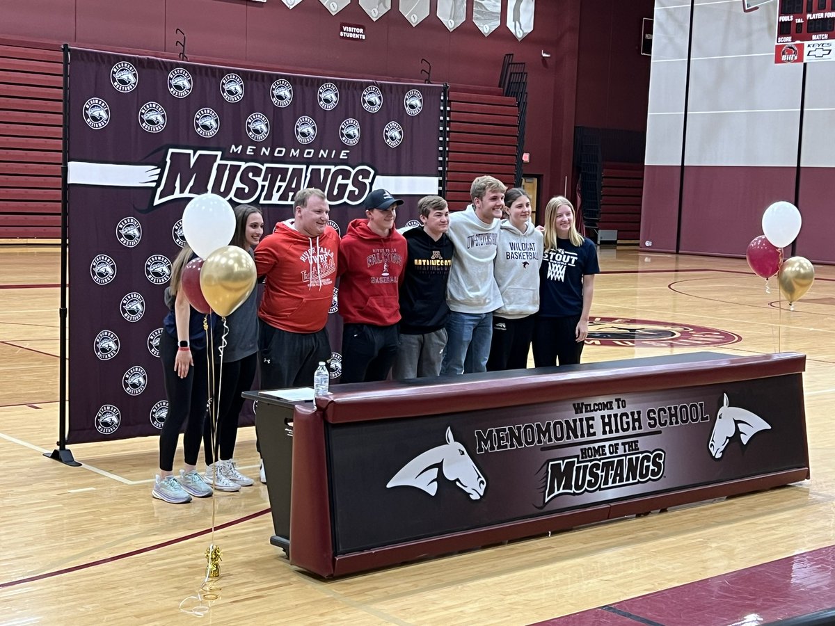 Congrats to Charlie Behrend and the rest of the other Menomonie student athletes for signing today! #mustangpride