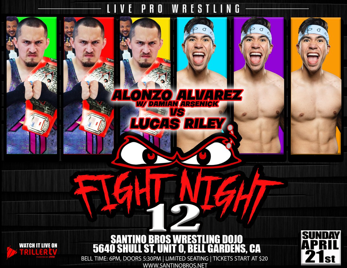 🚨 MATCH UPDATE! Koto Hiro is out due to injury, we wish Koto a full speedy recovery. Taking his place is @LucasRiley099! 👊 FIGHT NIGHT 12 📅 Sunday April 21st at 6pm 📍 Santino Bros., 90201 🎟️ SBFN12.eventbrite.com 📺 Streaming Live on #TrillerTV trillertv.com/vl/p/santino-b…