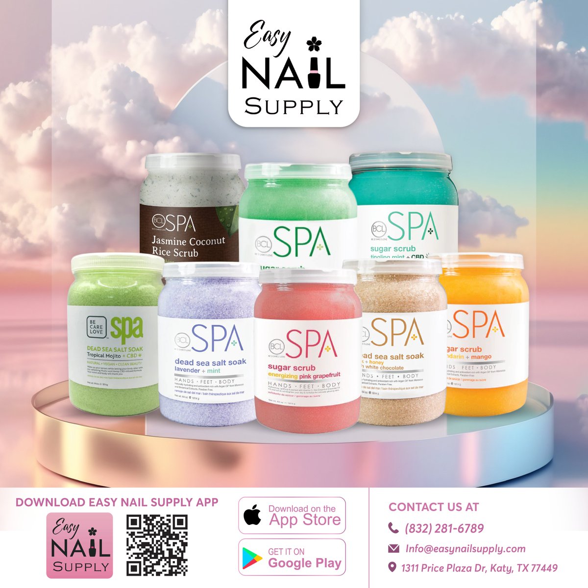 BCL DEAD SEA SALT SOAK & SUGAR SCRUB
For Hands-Feet-Body
🛍 Purchase now on the Easy Nail Supply App today!
🌐app.easynailsupply.com
#easynailsupply #nailsupply #nails #nailart #nailtech #nailproducts #nailsupplier #gelpolish #nailsalon #nailartsupply #nailstore #application #