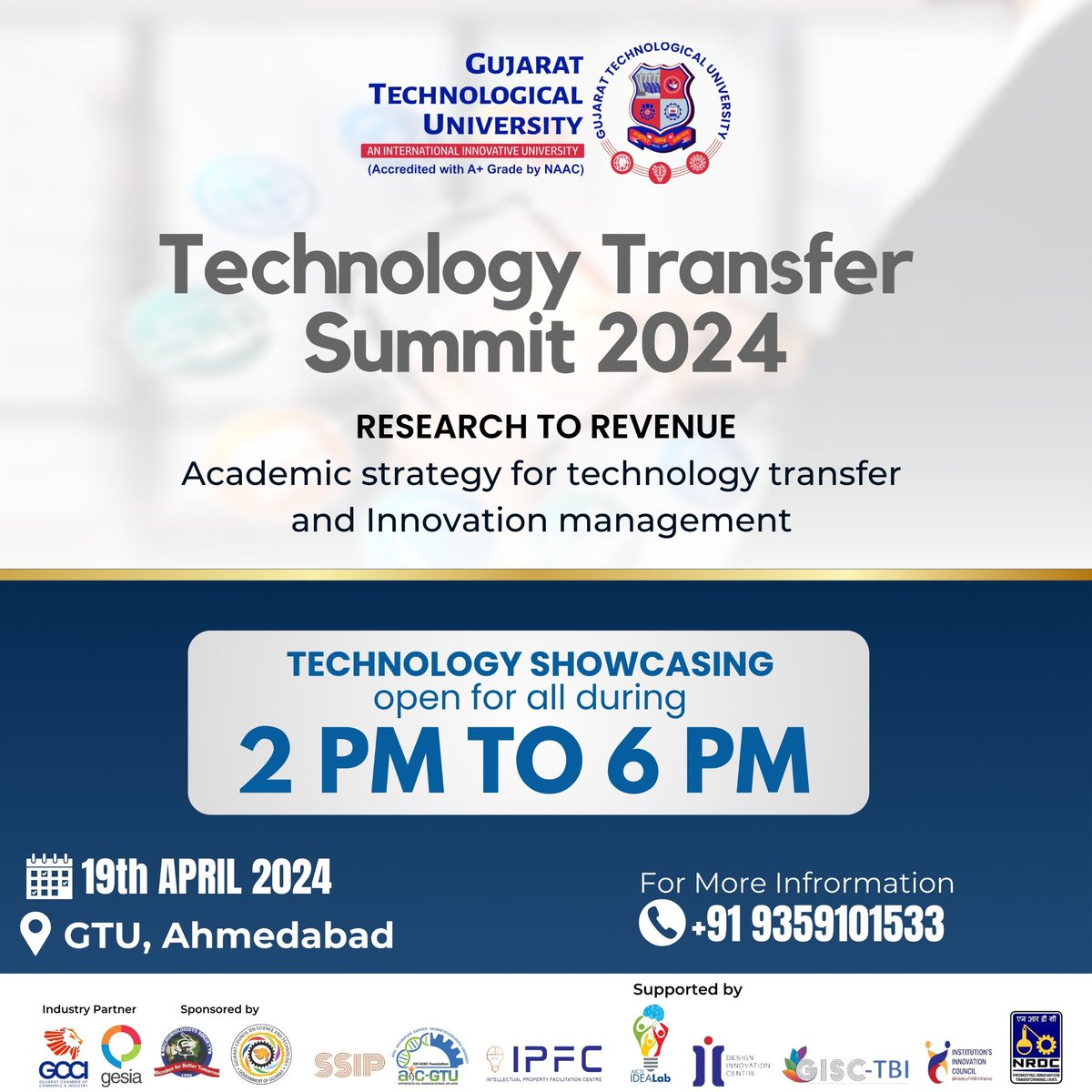 🌟Join us at Technology Showcasing! at Technology Transfer Summit 2024🌟 👉🏻 *Join us for the Technology Showcasing,* which will feature a diverse range of cutting-edge technologies, inventions, and research findings from esteemed participants across various industries.