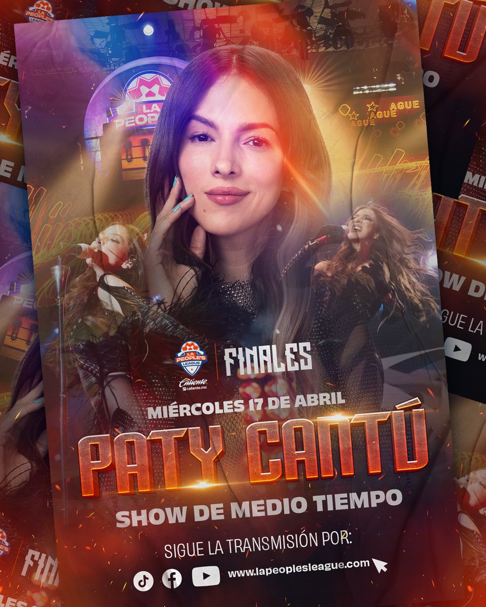 LaPeoplesLeague's tweet photo. ¡Espectáculo imperdible! 🤩🎶

#PatyCantú estará en el show de medio tiempo de la Gran Final de #LaPeoplesLeague

#FinalesLPL https://t.co/CvyobHitwo
