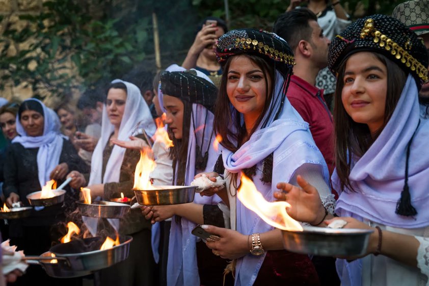 Happy new year to all my Yezidis friends. 🙏
Today, Yezidis celebrate the New year, ÇarsemaSareSale.
Yezidis in their homeland Êzidxan/Iraq and all around the world celebrating today their new year.

#Êzidxan 
#YazidiCulture
#ÇarsemaSareSale