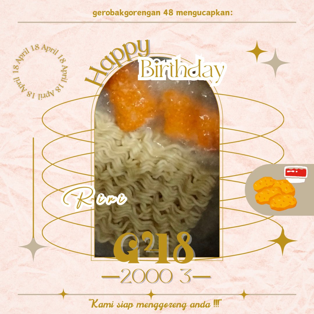 gerobakgorengan's tweet photo. G48과 함께한 #riri's 첫 번째 생일! 🎂💗
변함없는 미소로 우리 곁에 있어줘서 고마워~✨
Happy Birthday #riri @nuggetzrebus
#G48 #gerobakgorengan #pdd2003 https://t.co/BkmCUdiznb