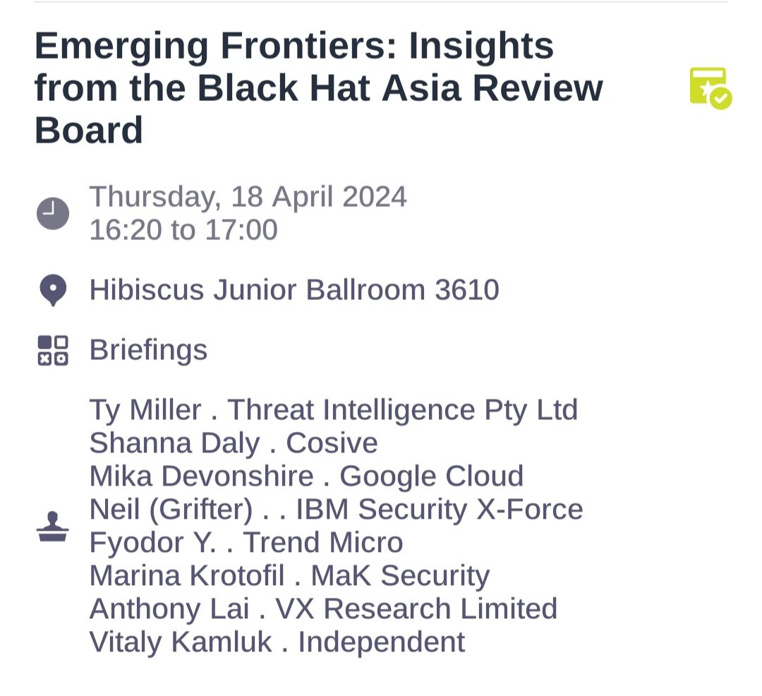 This is going to be a blast, if you are around at #BHASIA make sure to come along, you can probably bring your drink?