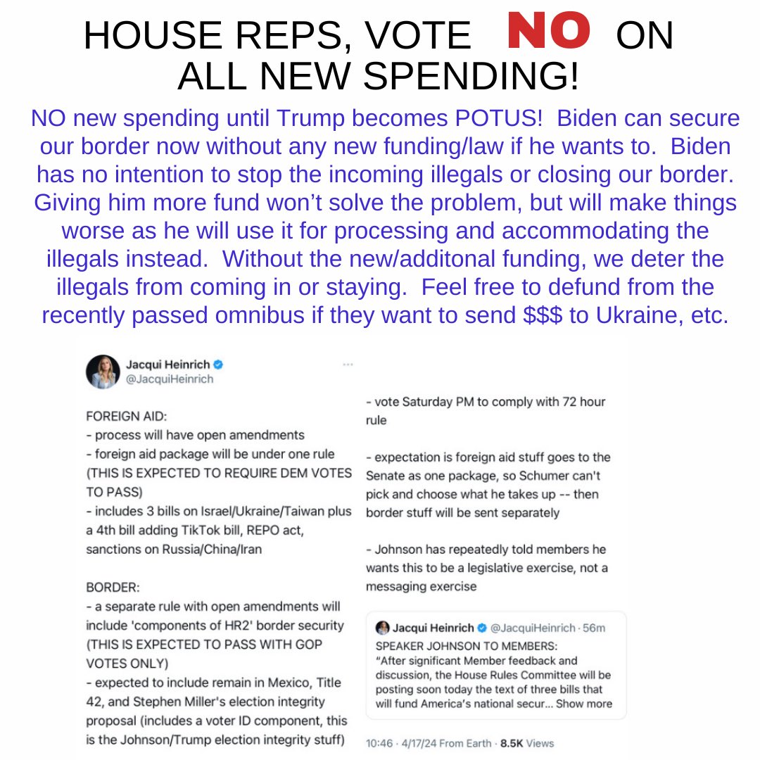 @RepClayHiggins 🧵. Vote NO on all new spendings