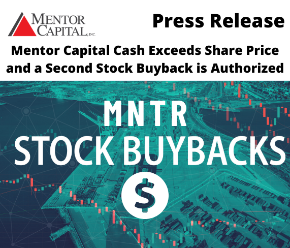 Mentor Capital Cash Exceeds Share Price and a Second Stock Buyback is Authorized: mentorcapital.com/press/detail/1…