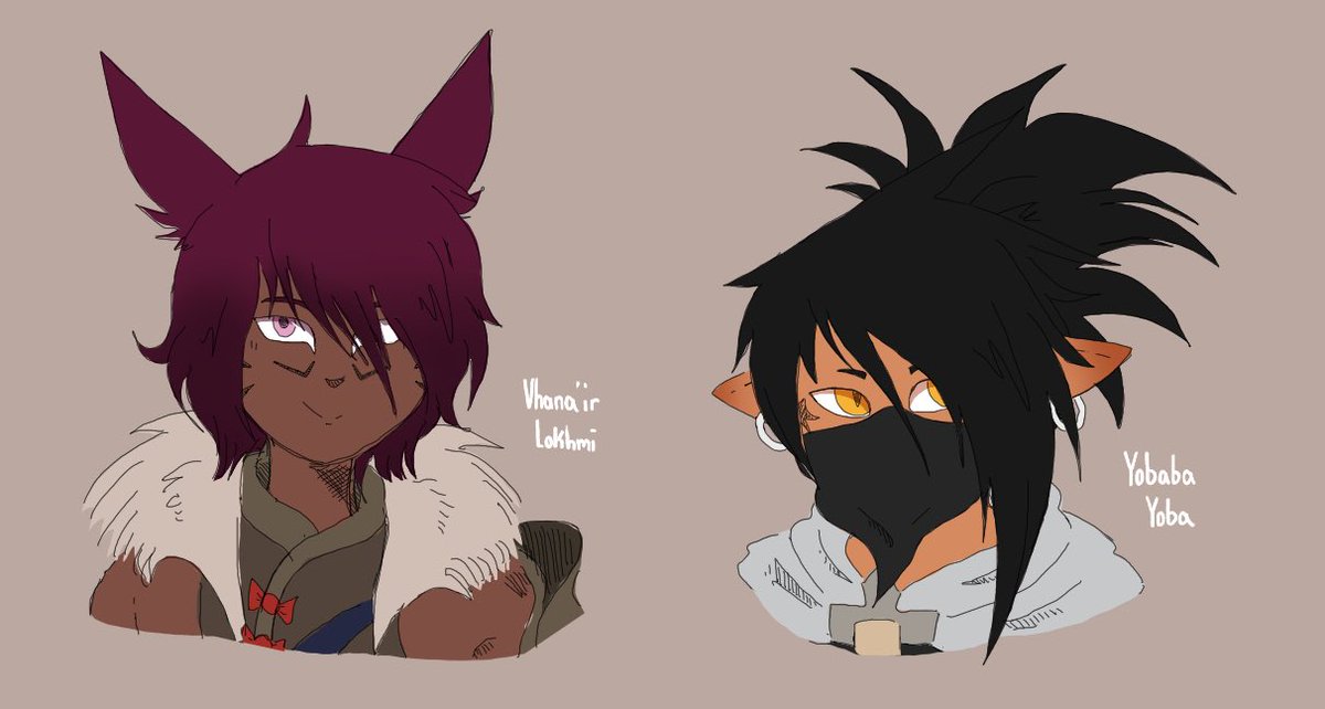 TranquilMatso's tweet photo. [ ffxiv ] last headshots for the night; kitty and potato 🙌
 #frythap https://t.co/lYzSMW0IZr