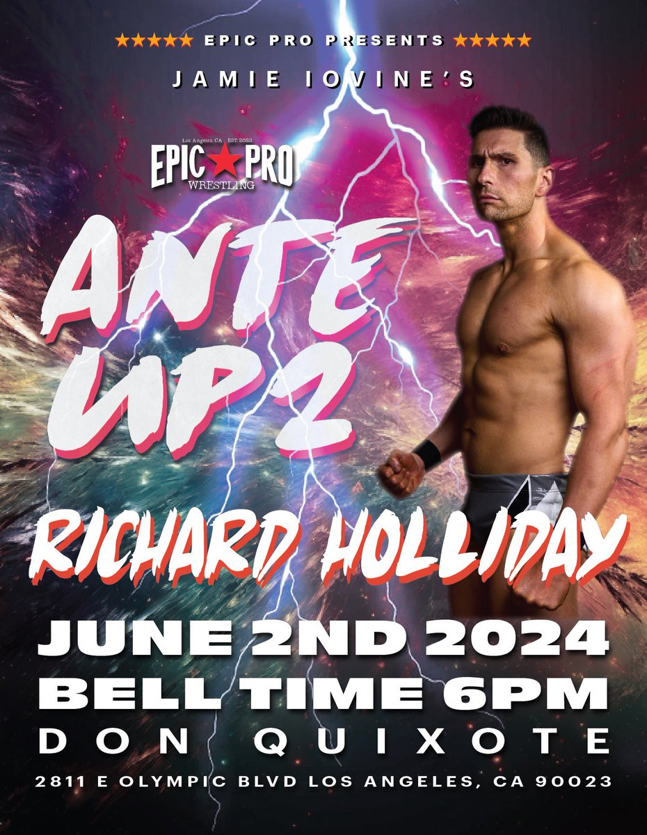 🚨TALENT ANNOUNCEMENT🚨 Richard Holliday will be at @Jamie_iovine's Ante Up 2 on June 2nd at @DonQuixoteLA in Los Angeles! Get your tickets now! tinyurl.com/epjianteup2