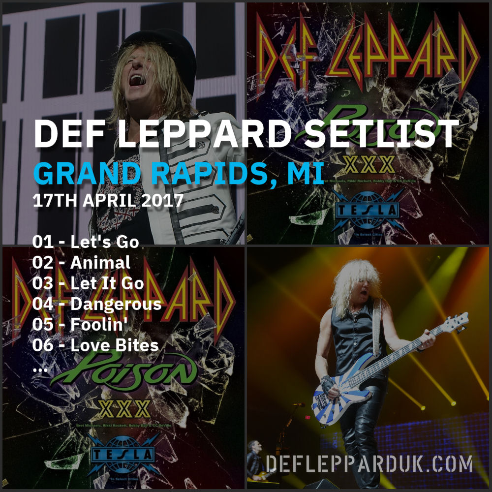 #DefLeppard #Setlist for a show in
#GrandRapids MI USA 🇺🇸 7 Years Ago on this day in 2017

01 - Let's Go
02 - Animal
03 - Let It Go...

#joeelliott #defleppard2017 #ricksavage #rickallen #philcollen #viviancampbell
deflepparduk.com/2017grandrapid…