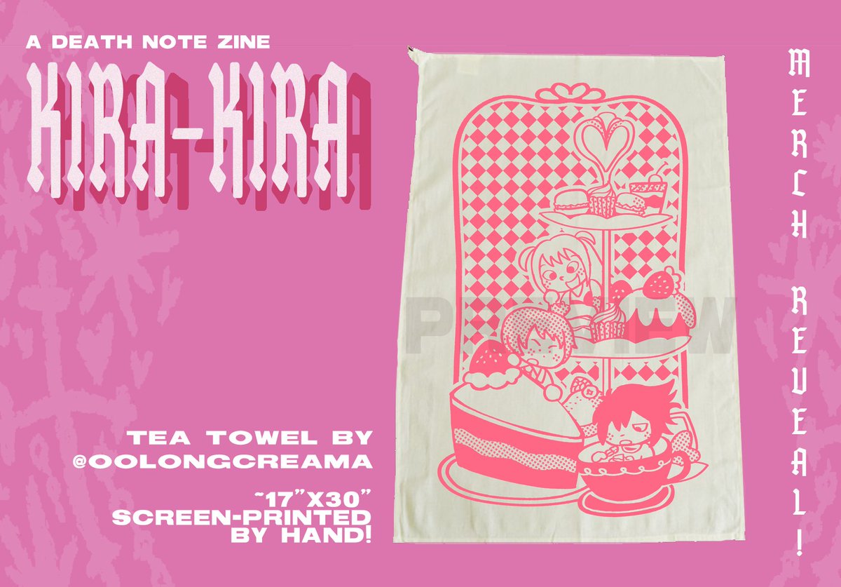 MERCH REVEAL! here's our wonderful tea towel by oolongcreama! <3