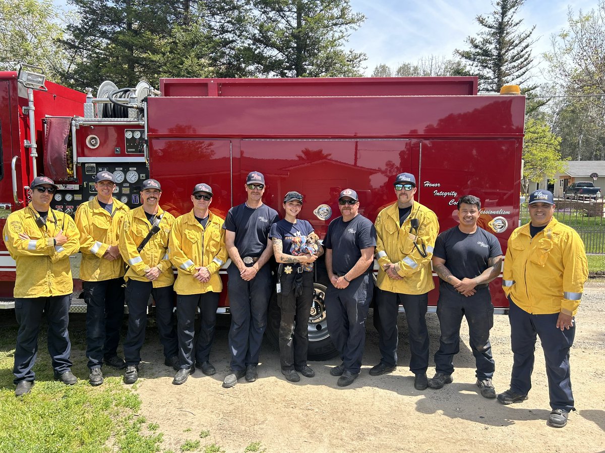 #PuppyRescue puppy fell 80 ft down an abandon 6” well pipe on a property in northern Fresno County. Firefighters consulted with the Fresno Humane Society and were able to rescue the injured puppy. Several tools from our Technical Rescue Unit were used, including a telescoping