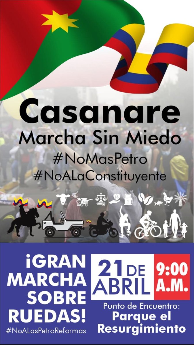 #TodosALasCalles21A 
#Casanare 
#Yopal