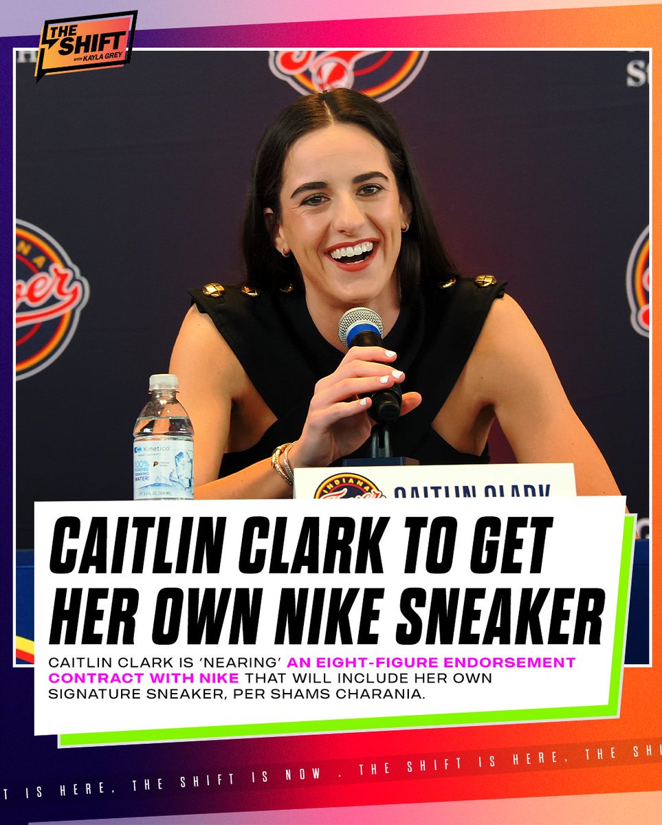 Caitlin Clark is 'nearing' an eight-figure endorsement contract with Nike that will include her own signature sneaker, per @ShamsCharania 👀