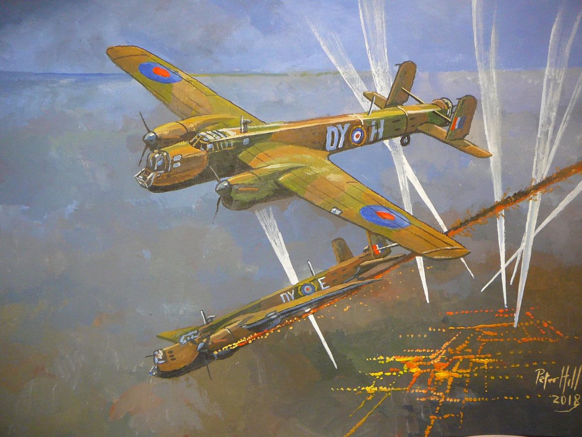 Acrylic painting l did back in 2018.
Armstrong-Whitworth Whitley, RAF Bomber Command 1941. 
Watercolour & gouache on paper 29 x 40cm.