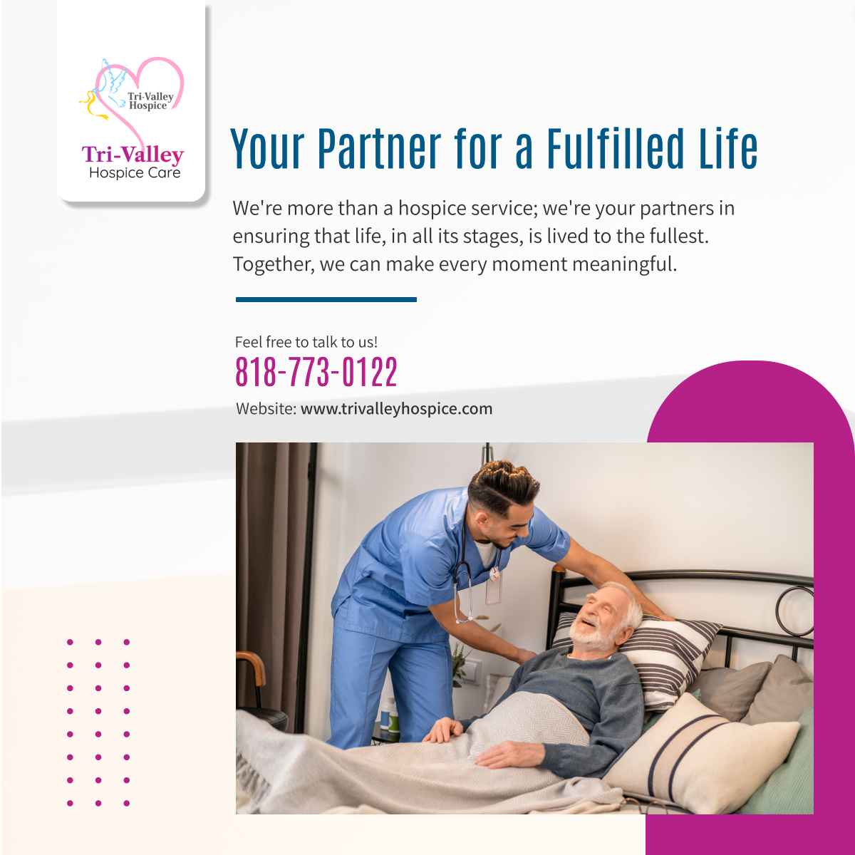 Imagine a partnership that supports not just the physical needs but the heart and soul of your loved ones. We're here to walk this journey with you, ensuring life is cherished and celebrated every step of the way. 

#ChatsworthCA #CarePartner #HospiceCare #HospiceService