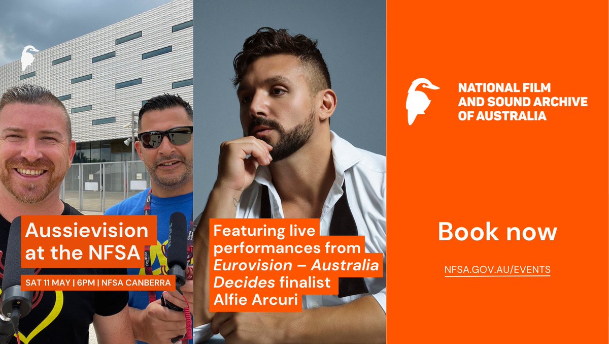 Aussievision will be doing a special live Eurovision event on the Grand Final weekend in May with the @NFSAonline Canberra and Alfie Arcuri! Details at: nfsa.gov.au/events/eurovis… #SBSEurovision