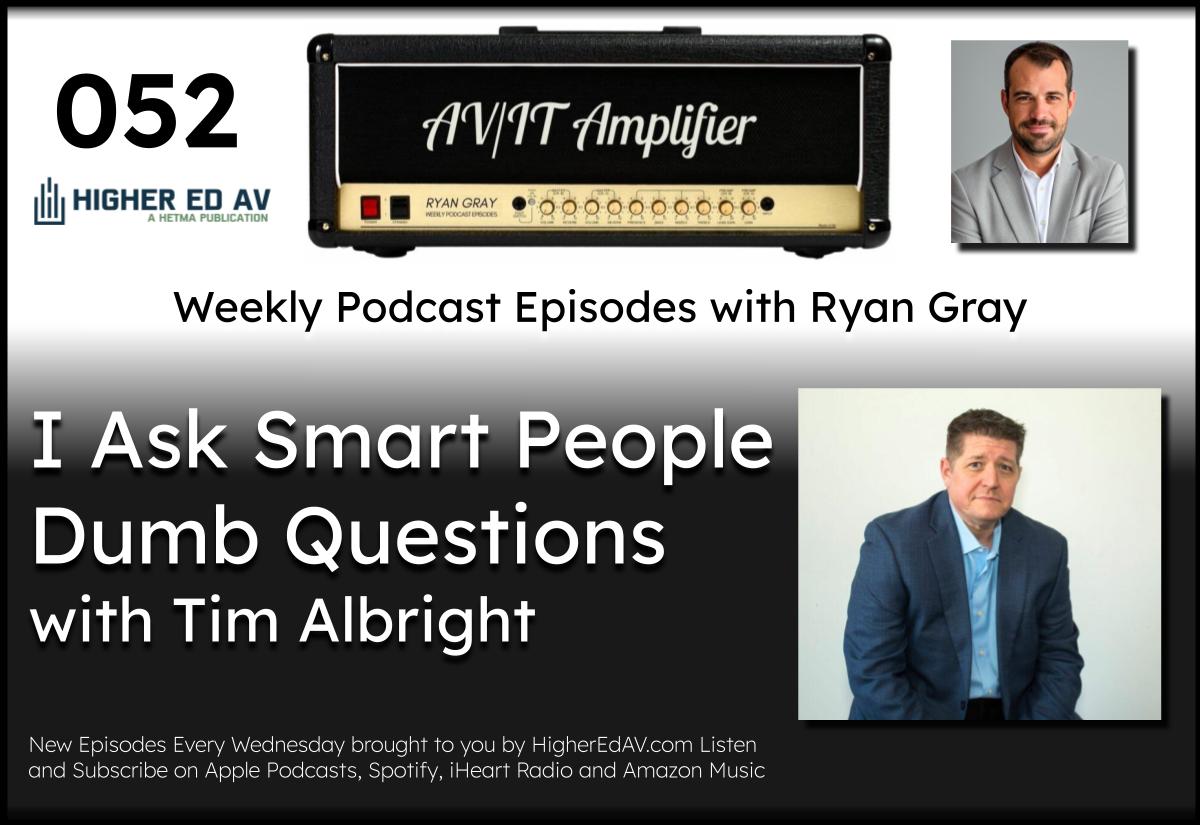 #Avtweeps, we have another fantastic episode from the @AVITAmplifier podcast with @Ryan_A_Gray and the great @tdalbright. This one is a fun listen chock-full of good conversation and even better advice. Take a listen > higheredav.com/avit-amplifier…
