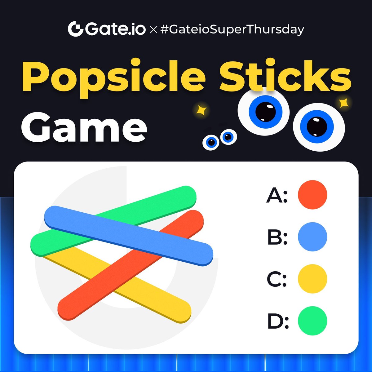 Gate's tweet photo. #GateioSuperthursday: Popsicle Sticks Game

🔸Follow @gate_io
🔸RT &amp; tag 3 friends

🎁Answer &amp; Share $100 #Giveaway:  
https://t.co/ZBKw0E5wxi

⏰End at 16:00, Apr 21 (UTC) https://t.co/8UCpwKTiIi