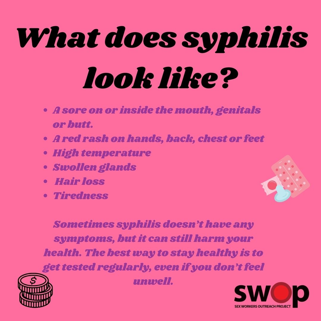 April is STI Awareness Month! SWOP NSW have created a series of resources to educate, reduce stigma, and reduce harm - let's talk about syphilis!