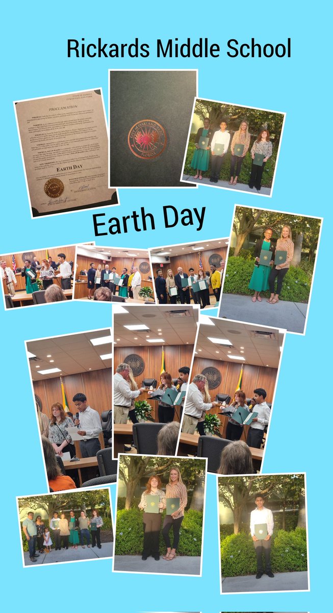 What a beautiful evening at the City Hall of Oakland Park. My students and I received the Proclamation for Earth Day 2024. Ms. Ferch is the Environmental Sustainability Coordinator, and she cares about our environment. #NJHS #ProudTeacher #ProudAdvisor @JRickardsMiddle