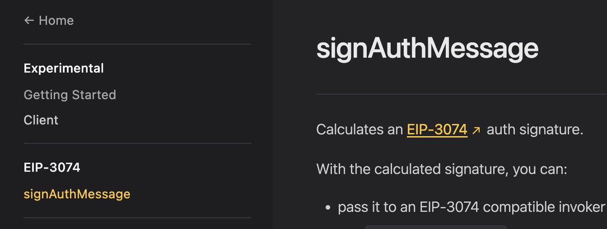 docsing some 3074 on viem/experimental