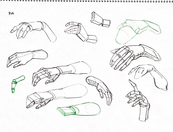 モルフォ人体デッサン ミニシリーズ
『手と足を描く』 p26

模写
+気になったところ🟢 
