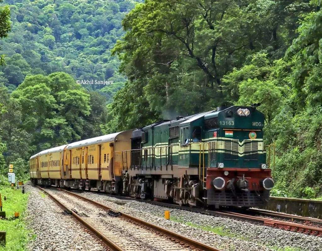 Good morning - The picturesque landscape of the Sengottai-Kollam Railway route at Thenmala Railway station presents a eye-popping sight - in the jurisdiction of Madurai Division of Southern Railway