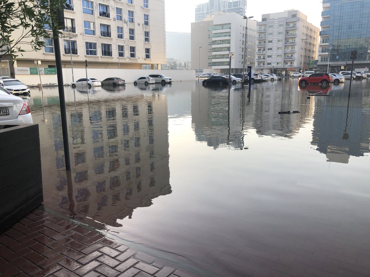 The water has receded a little here in Dubai.
