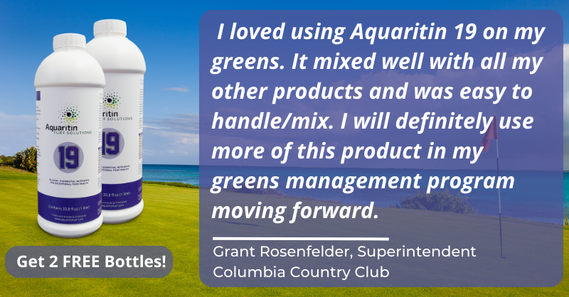 While there are many other benefits to adding Aquaritin 19 to your greens & fairways programs, ease of use and labor savings is definitely up there! Your first 4 applications are on us! aquaritinturf.com/19-trial/