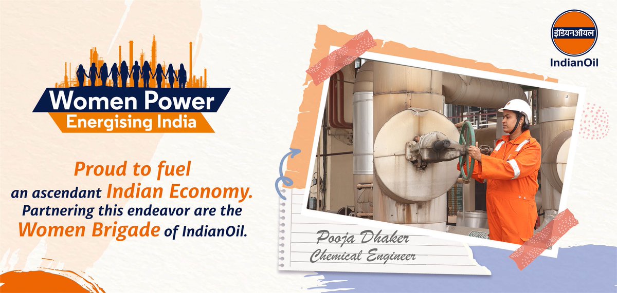 Meet Pooja Dhaker, a dynamic chemical engineer at @IndianOilCl's Mathura Refinery. Her innovative approach drives excellence in refining processes, powering India's journey towards energy security. #PrideofIndianOil