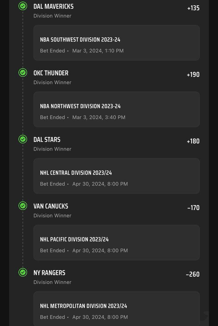 $77K NBA, NHL DIVISION AND MCBB CONFERENCE WINNER PARLAY... Cashed on some WILD game 82 scenarios 🤯 (via right.mike/IG @DKSportsbook)