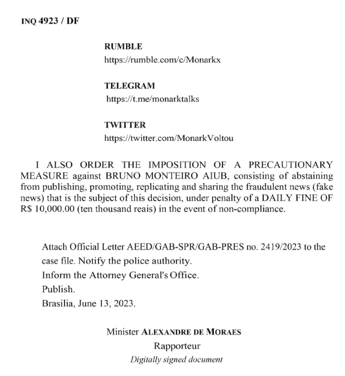 🇺🇸 Alexandre de Moraes é citado 261 vezes nas 541 páginas do documento divulgado pelo Congresso dos EUA. As citações no dossiê envolvem decisões ilegais e inconstitucionais, perseguição, prisões autoritárias, censura e ameaça. Toffoli e Cármen Lúcia também aparecem no documento.