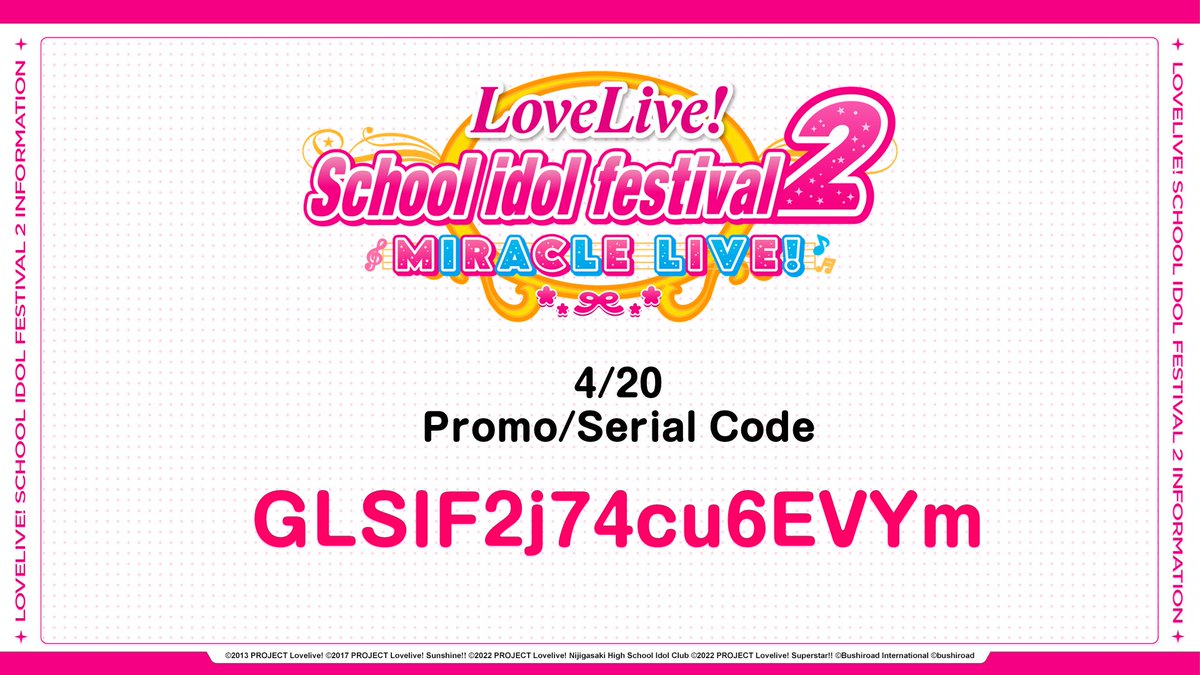 Sharing many many 🩷🩷🩷🩷🩷🩷 with you~

⭐ Events Lineup 4/15~
lovelive-sif2.com/news/post-44/

PLAY NOW
iOS: apps.apple.com/us/app/love-li…
Google: play.google.com/store/apps/det…

#lovelive
#SIF2
#Freegifts