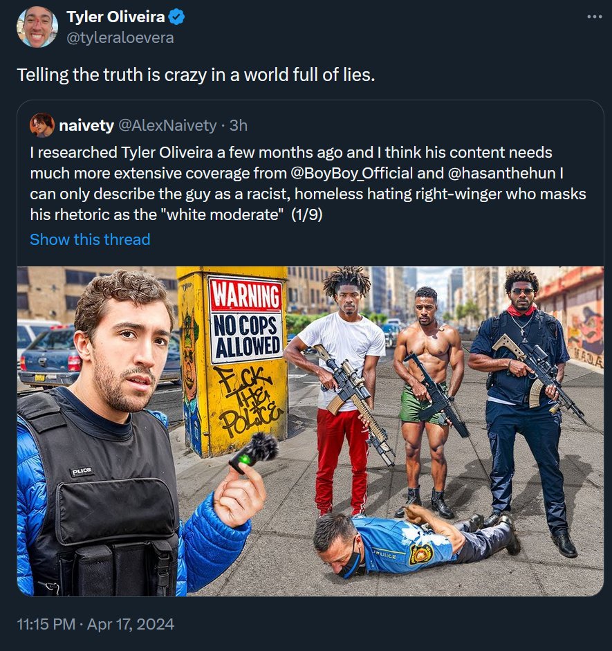 AlexNaivety's tweet image. THE TRUTH: A cop tied up and gagged on the ground surrounded by 3 black men holding automatic rifles.