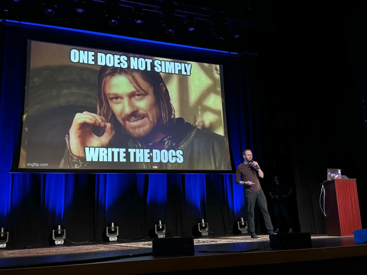Really enjoyed my first @writethedocs in Portland this week. Such a great community and event. I got to do a last-minute lightning talk and drop my favorite documentation memes
