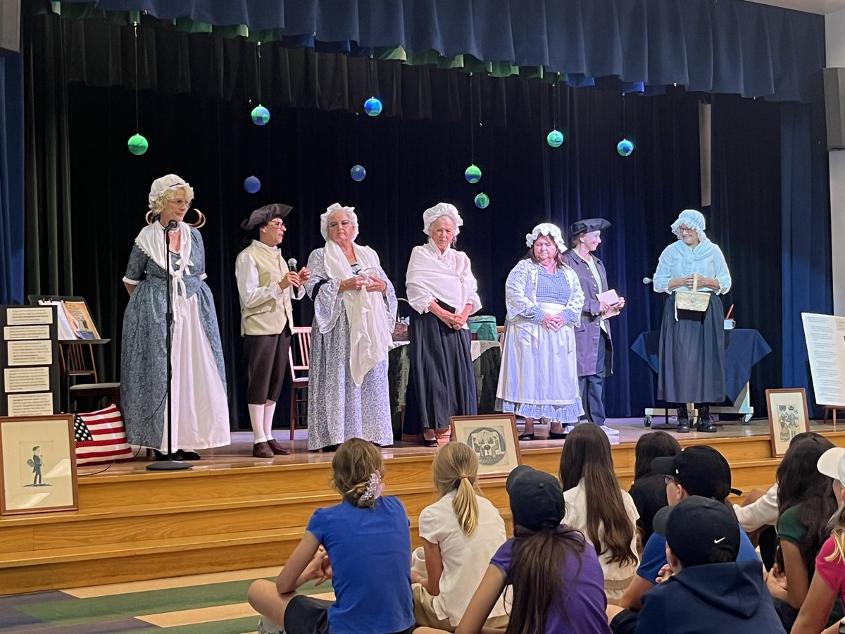 The <a href="/themihs/">Marco Island Historical Society</a> reenactment of the Boston Tea Party brought history to life on our stage today. These historians were applauded by our 5th graders for their realistic presentation, complete with a tea party. 🫖 #SpillTheTea <a href="/mrs_penasclass/">Mrs. Peña</a> <a href="/ElizabethKerens/">Elizabeth Kerens</a> <a href="/A_Fisher123/">Mrs. Fisher</a>