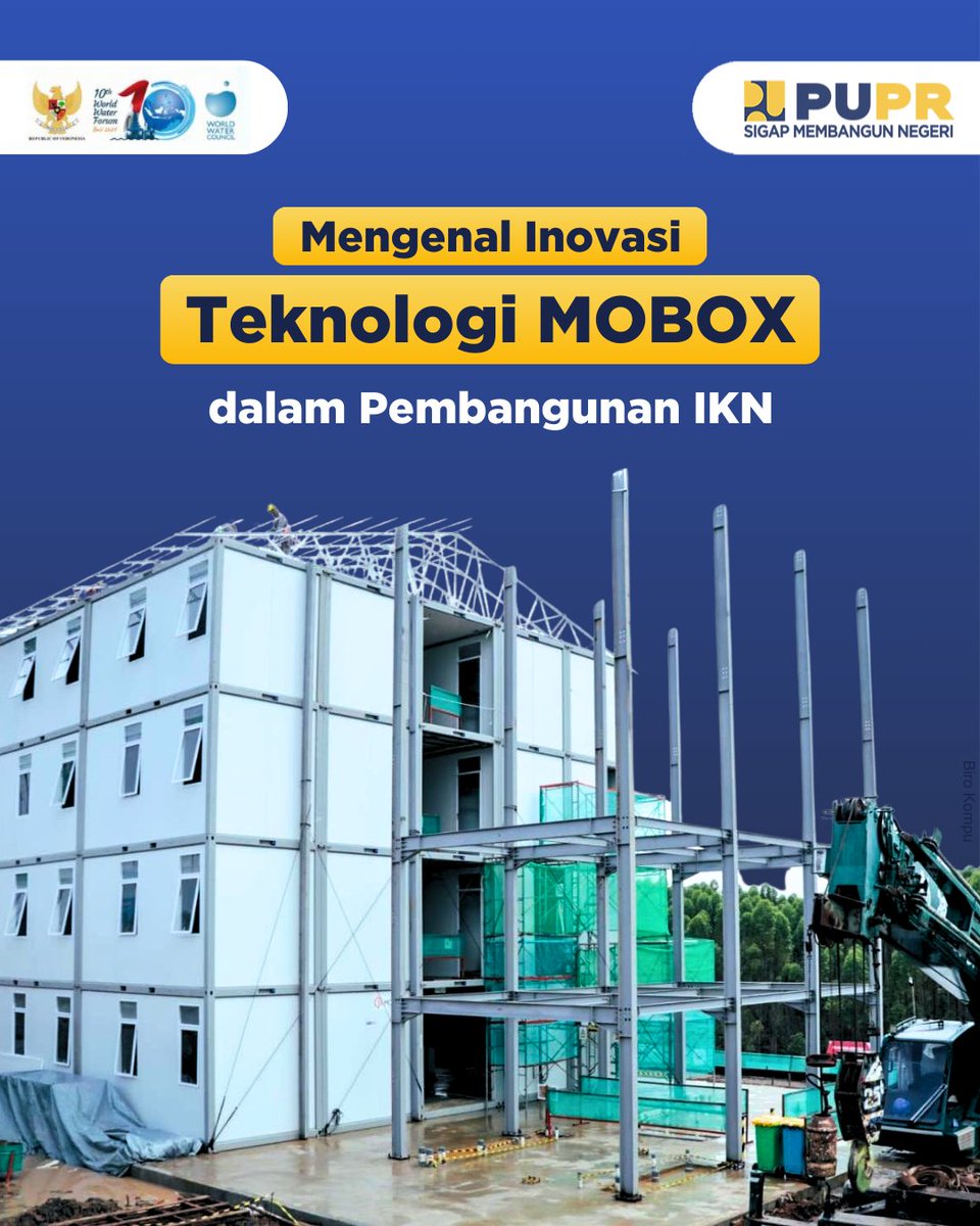 Kementerian PUPR memanfaatkan inovasi teknologi modular volumetrik Mobile Box (Mobox) dari PT. Adhi Karya dalam  membangun sejumlah infrastruktur untuk hunian di Ibu Kota Nusantara (IKN).  

#SigapMembangunNegeri