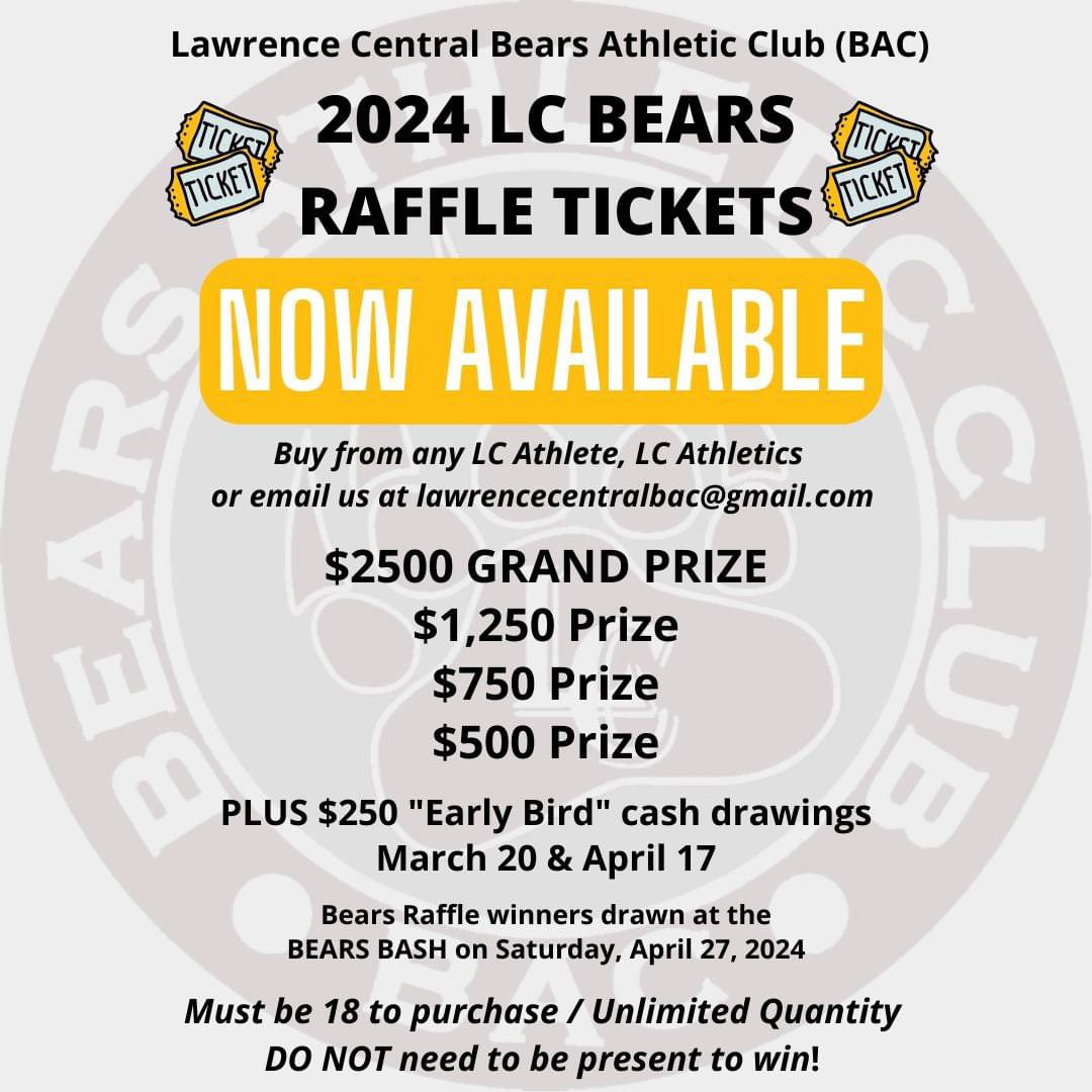 Congratulations to our 2nd early bird Bears Raffle winner - D. Slack, he won $250! The grand prize tickets will be drawn at the Bears Bash on April 27, 2024 Don’t forget to purchase your Bears Bash tickets for $15 so you can be a part of all the fun!! ❤️🐻 🎟️