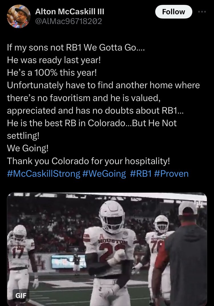 Colorado RB Alton Mccaskill father on why he’s transferring 👀