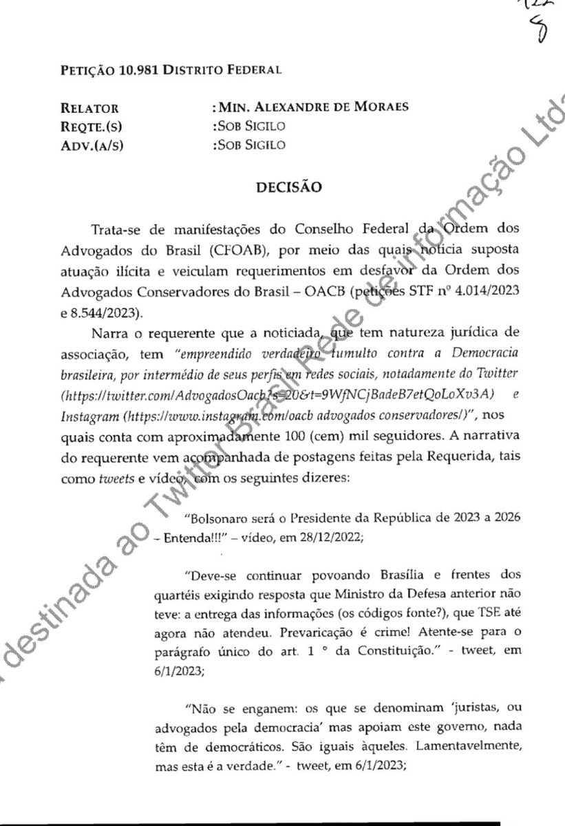 E essa decisão aqui, @CFOAB ? Poderia nos esclarecer do que se trata?