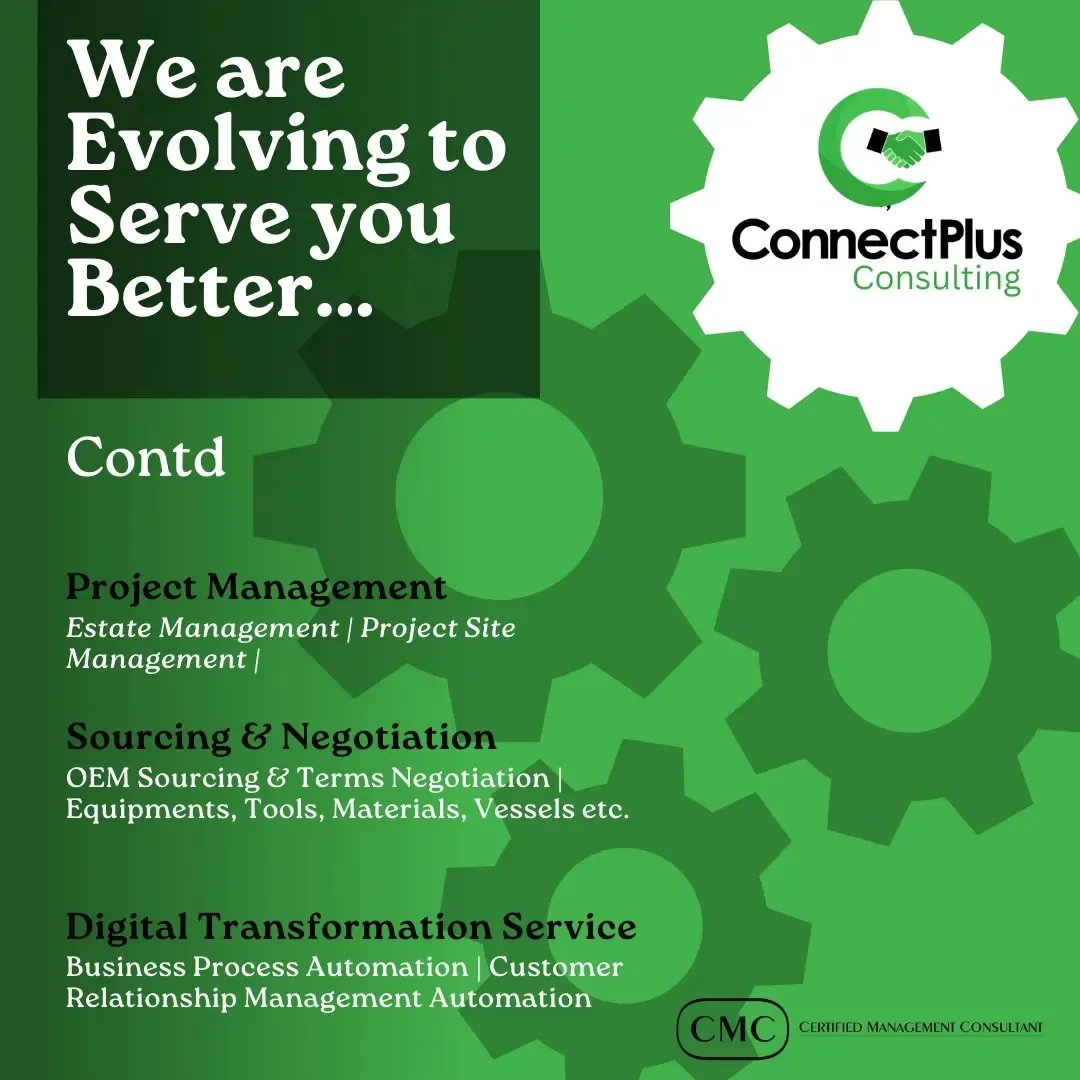MConnectPlus's tweet image. Our Evolution has begun! Contact us today for your Business Growth and Project Needs..#consulting #businessgrowth #ManCity #lagos #naija #portharcourt #businessowner