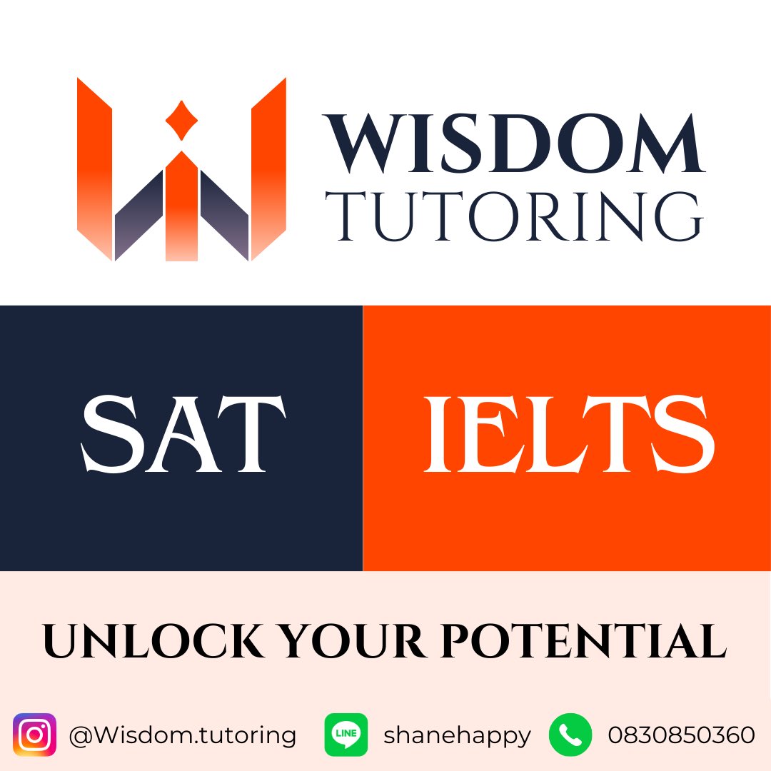 Wisdomtutoring1's tweet photo. Unlock your potential with Wisdom Tutoring

SAT and IELTS tutoring

ปลดล็อคศักยภาพของคุณด้วย Wisdom Tutoring

DM now!!!

#wisdomtutoring #SAT #DigitalSAT #IELTS #tutor #SATPrep #สอนSAT #สอนIELTS #bbacu #เรียนSAT #เรียนIELTS #Dek67 #Dek68 #dek69 https://t.co/P6F7UpBGOV