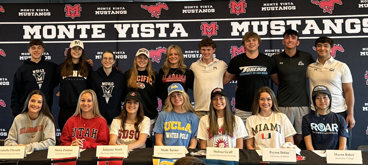 Congratulations to the 16 seniors who participated in our April signing ceremony this morning. Fantastic group of student-athletes. @MV_Wgolf @MVHSAthletes @DarrenSabedra @mv_cheerpom @MVHS_Baseball17 @MVHS_Football @MVMensLax @mustangs_xctf @THE_EBAL_SPORTS @MVWomensSoccer