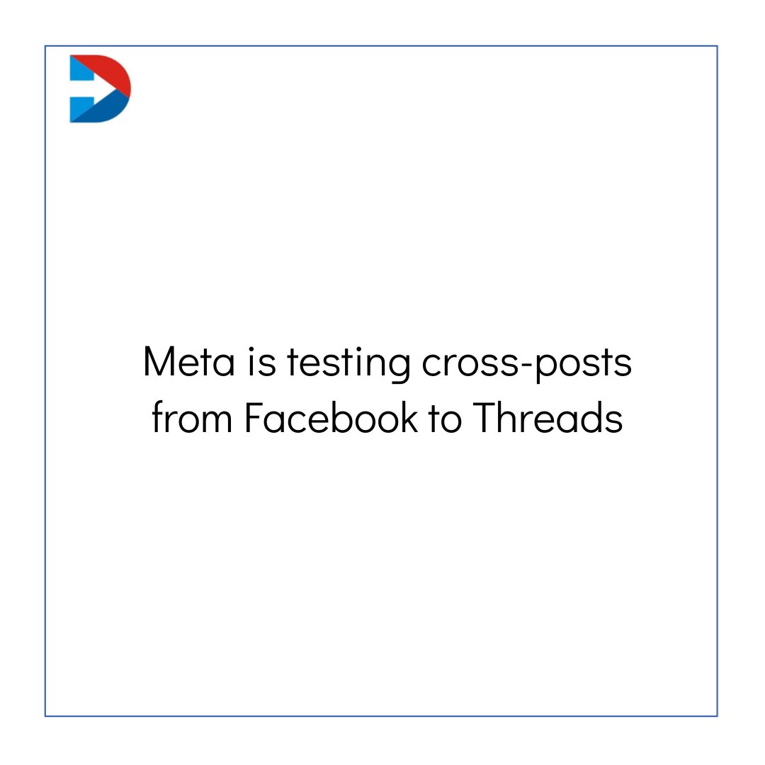 #Meta is testing cross-posts from #Facebook to #Threads #artificialinteligence #bigdata #datascience #socialmediamarketing