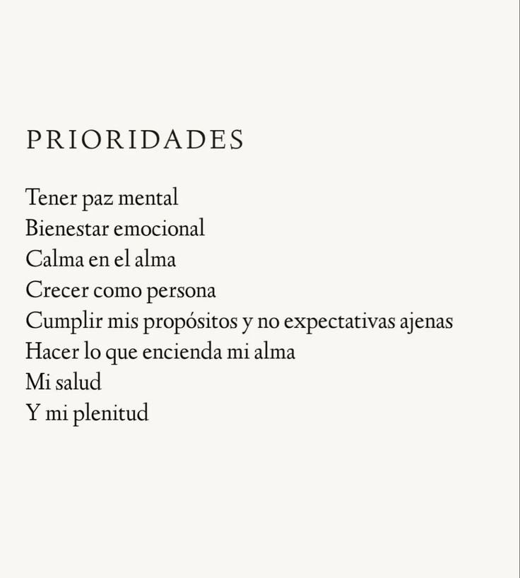 Cuales son sus prioridades?