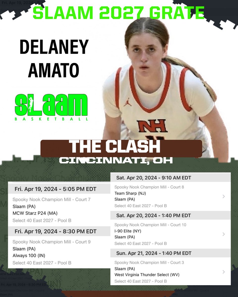 Looking forward to competing with my @SLAAM2027Grate teammates in Cincy this weekend. Come see us! @SLAAMBASKETBALL @SelectEventsBB