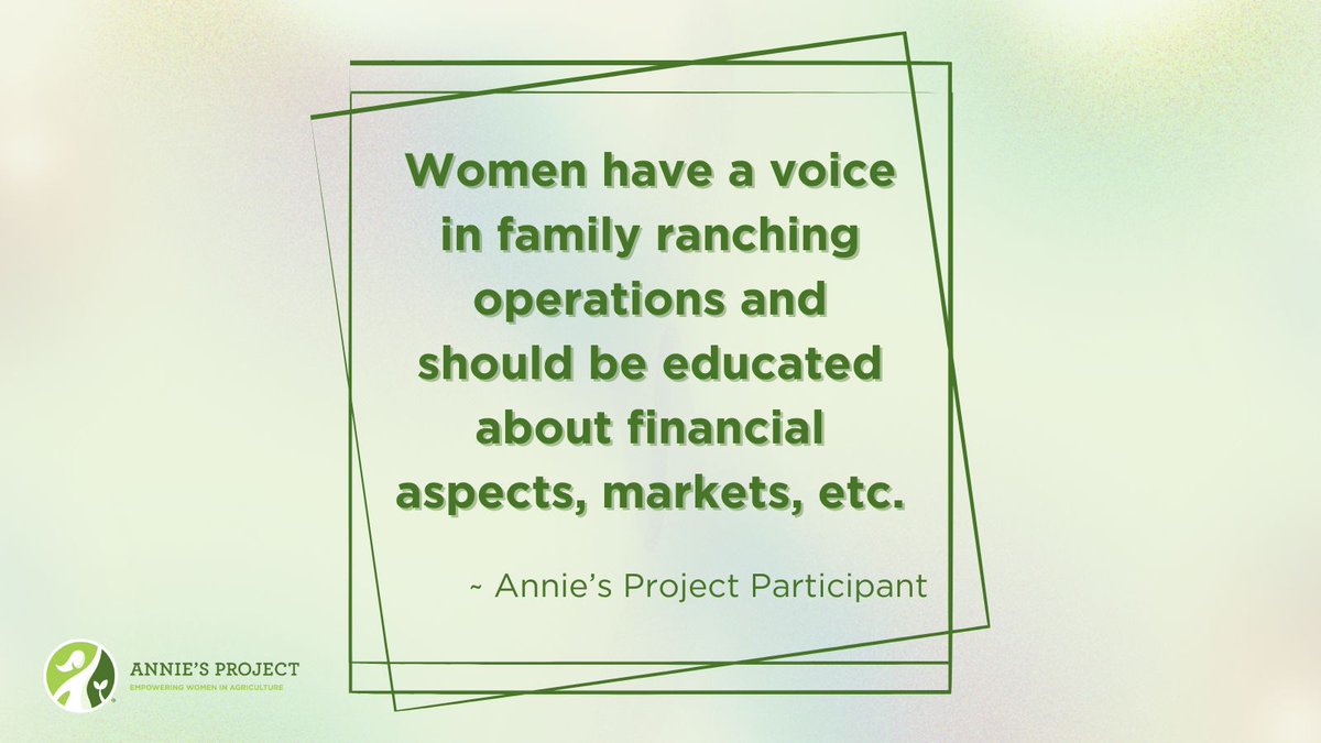 Annie’s Project participants see the value of learning about farm management. Learn more about attending your first Annie’s Project course at anniesproject.org/upcoming-class….
#anniesproject #womeninagriculture #riskmanagement #farming #ranching #ranches #womensagleadership #agriculture