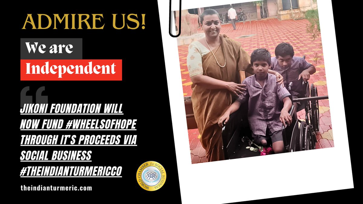 Cheering News 📣
@jikoni_for_all funding  #WheelsOfHope through its own Social Business #TheIndianTurmericCo

Grateful to everyone who supported us to keep rolling towards a more inclusive future by paving way for Access-to-Mobility  to schoolchildren with locomotor disabilities.