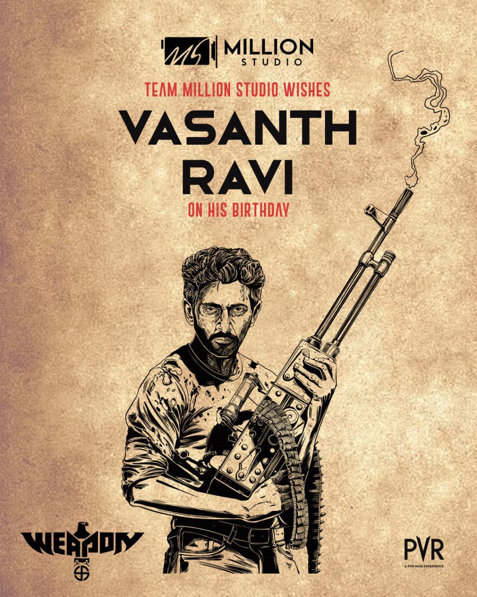 Team Million studio wishes Actor @iamvasanthravi on his birthday 🎂🎉⭐️⚡️

#vasanthravi #actor #tamilactor #hbd #weaponmovie #millionstudio