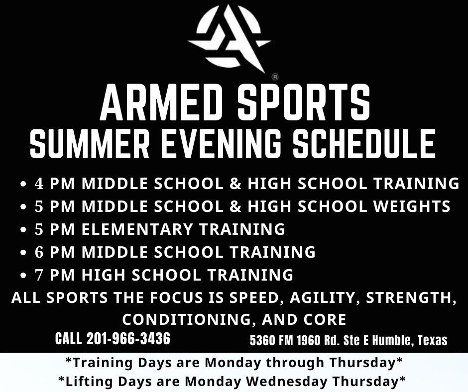 Summer is Right around the corner!!! Get your athlete ARMED!!!!!!